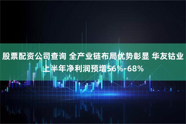 股票配资公司查询 全产业链布局优势彰显 华友钴业上半年净利润预增56%-68%